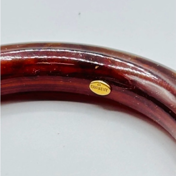 Givenchy Signed Vintage Designer Brown Bangle Bracelet - Picture 3 of 4